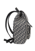 Saddle Backpack, &pound;1,800, Handbags, Navy, Canvas/Leather, Side view